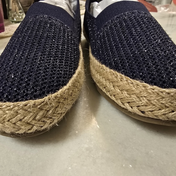 Easy Spirit Hassie Slip On Casual Espadrilles Navy shimmer 8.5 - Picture 5 of 16